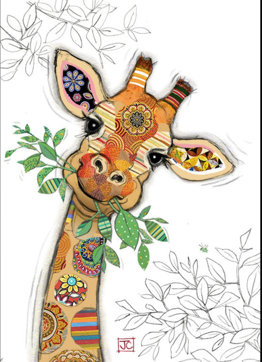 GINA GIRAFFE BUG ART CARD