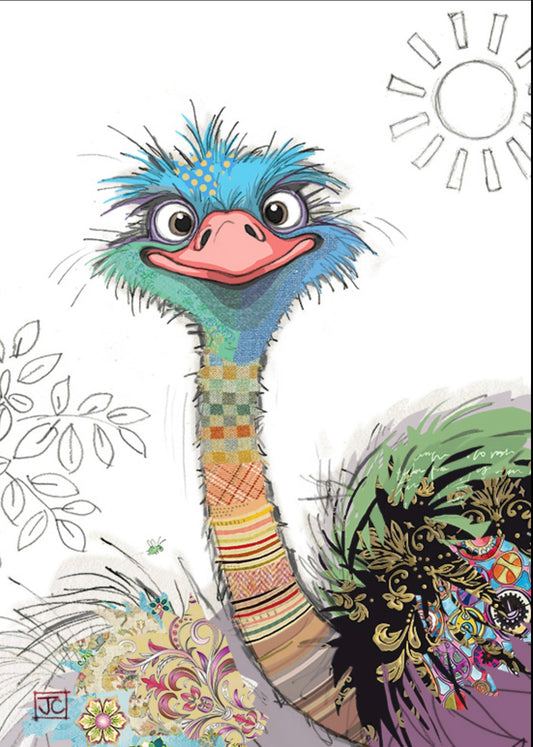 OSCAR OSTRICH BUG ART CARD