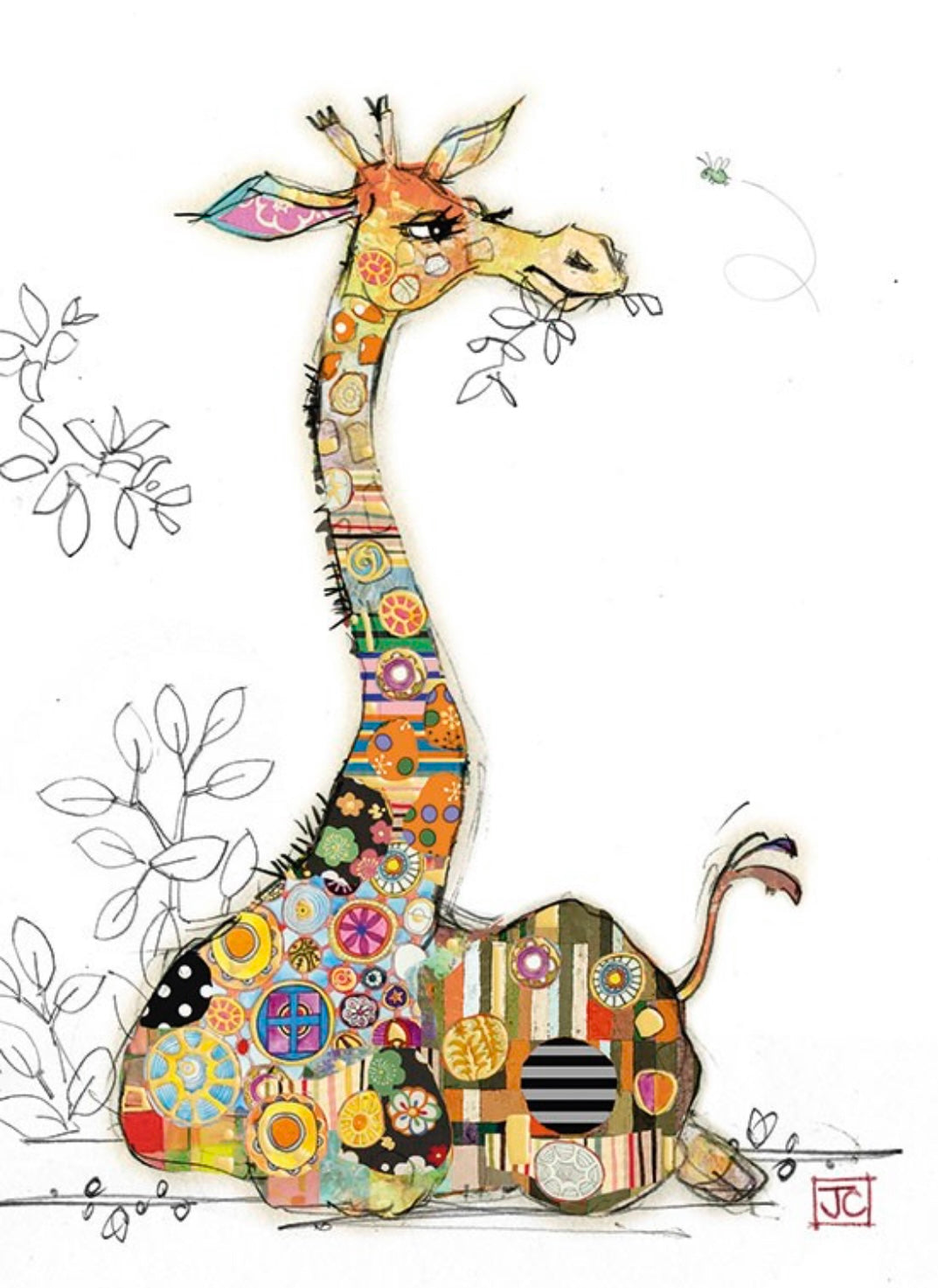 GERRY GIRAFFE BUG ART CARD