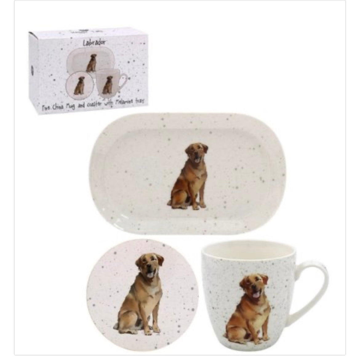 GOLDEN LAB MUG, COASTER AND TRAY